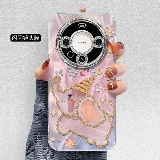 Jiangdianjiang viene con película de lente, que es adecuada para Huawei Mate70pro Mobile Telephone Case de Mate60's New Mate40ePro Set P40 NM13548 Cute Dumboy viene con polvo de flash de electroplation Huawei Mate60pro