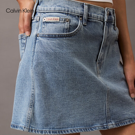 Calvin Kleinjeans 25 Spring and Summer New Women's Trendy retro CK Sexy Hot Girl Light Blue Denim Falda 47B738G