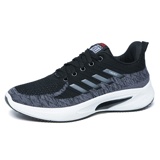 
YP Fat Donglai Shoes Men's Autumn Breathable Flying Mesh Mesh Shoes Men's Casual Sports Shoes Men's Soft Sole Tourist 9905-Gray [Upgrade] 39