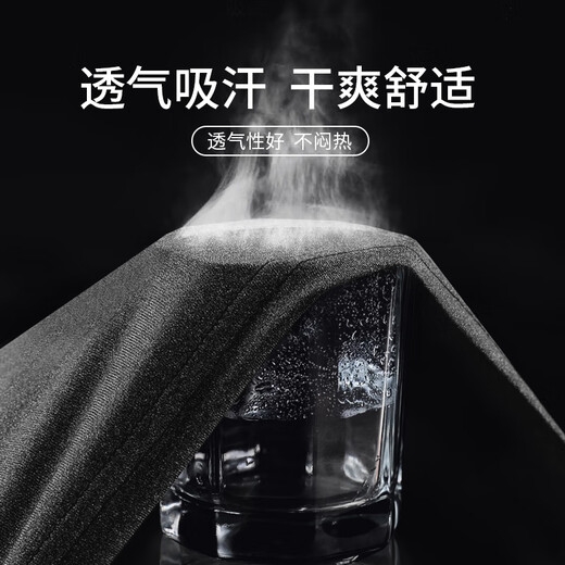 Allen Burton running long-sleeved men's autumn sports T-shirt quick-drying round-neck bottoming shirt outdoor training fitness cycling top black elastic breathable moisture absorption M