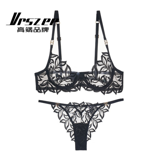 
VRSZEE high-end brand underwear for women hot sexy pure temptation bra set lace thong underwear bikini white + thong M