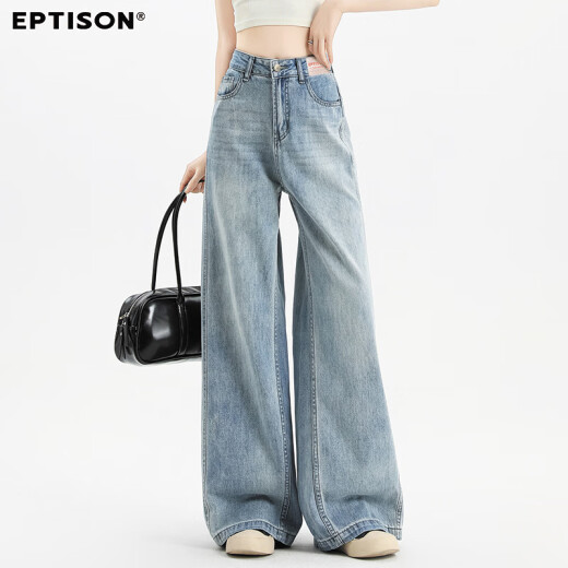 Kleidung besteht aus alten waschen hohen Jeans für Frauen im Jahr 2025 im Sommer lose schlanke und vielseitige bequeme, gerade Bighosen für Frauen