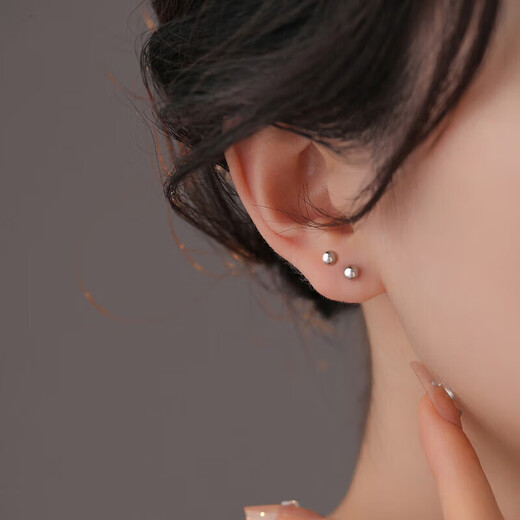 SMVP Medical Titanium Steel Earrings for Ear Hole Earrings Men's Spiral Ear Bone Nails Women's Perforated Twist Titanium Steel Earrings Titanium Alloy 316L Dumbbell Earrings Rod Length 8mm 3 Pairs