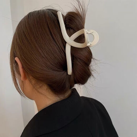 Hesiyu shark clip ins high-looking student hairpin hairpin female back of the head grabber fairy-like high-end hair grabber matte coffee color 11CM
