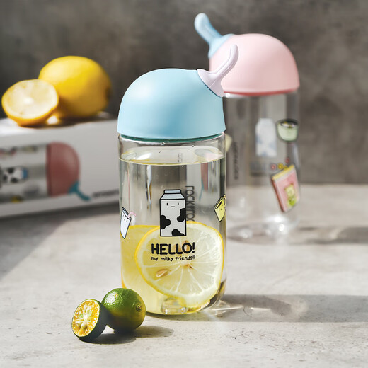 乐扣乐扣软萌水杯Tritan塑料杯子夏天女便携可爱少女儿童小学生 薄荷色 ABF653MIT 460ml