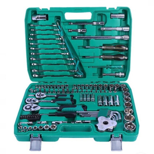安俊晟121汽修工具套装工具箱修车工具大全套筒全套扳手工具套装 12172齿维修工具