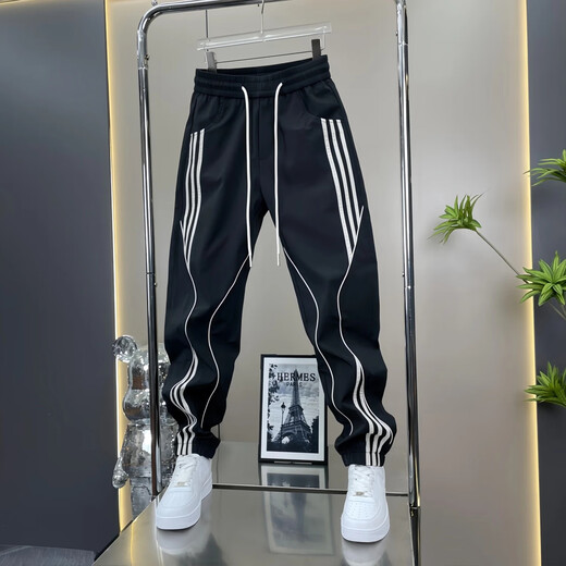 
Feidi Sen Meng brother pants for men's summer thin striped casual harem pants for boys loose trendy versatile ties men's pants 683 black (summer thin style) 31 (recommended 120-130Jin [Jin equals 0.5 kg])