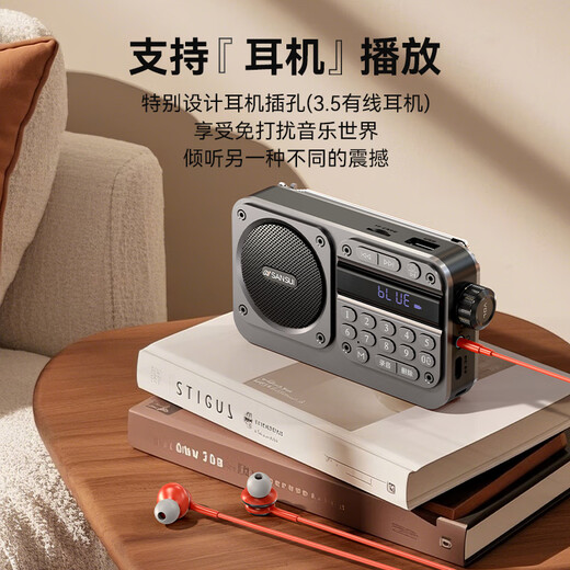 SANSUI M31 Elderly Radio Elderly Charging Card Music Player Mini Speaker Portable Walkman FM Radio Audio Bluetooth Speaker Gray