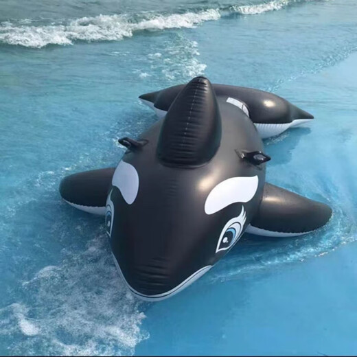 Chaosihui Riese dicker Hai großer schwarzer Wal Wasser surfen Artefakt Erwachsener Schwimmkreis Kinder Wasserspielzeug Surfen Neue große schwarze Wal