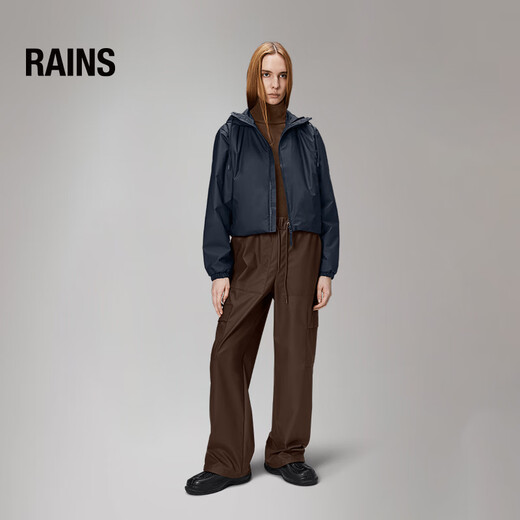 Rains short jacket men and women windproof hooded water-repellent jacket Lohja Short Jacket/15780 Navy Blue XS 160/84A (large size)