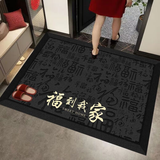 脚垫入户门口地毯防水防滑高级新款门地垫耐脏耐磨免洗别墅豪宅感 YA-679-吉祥如意2025【灰色】 90*120CM【店长推荐升级款】