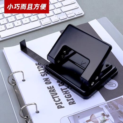 Sanyi File SANISY Double-hole punching positioning ruler binding machine loose-leaf heavy-duty punching machine 40 pages small round hole ring hole porous financial certificate a4 file paper stapling hole punching machine 20 pieces blue and black mixed hair #9738 [latch type]