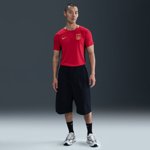 Nike (NIKE) official 2025 Chinese team men's quick-drying football jersey summer new model FZ9018 687 fitness red/bright burgundy wine red XL