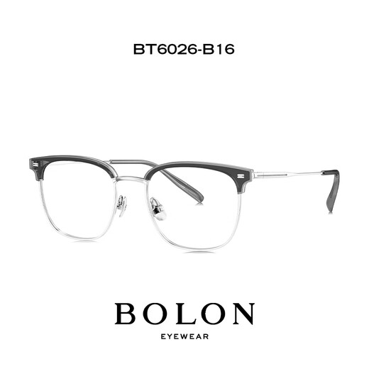 Tyrannosaurus Myopia Gläsers Rahmen Herren neues Produkt Titanium Einfacher Business Eyebrow Drahtrahmen quadratischer Rahmen optischer Rahmen kann mit Spiegel BT6026 B16 Silber Augenbrauen transparent grau ausgestattet werden