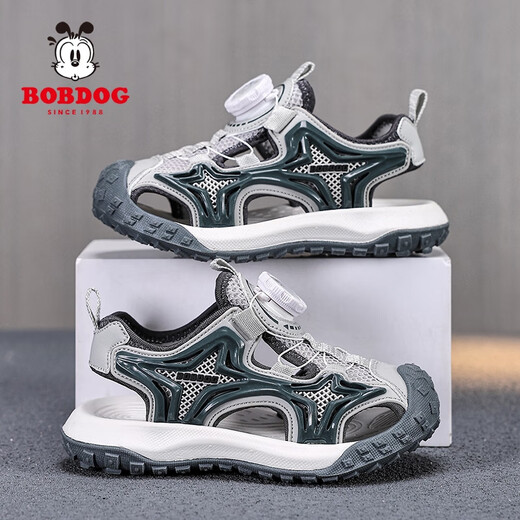 
Babudou boys and girls rotate buttons toe sandals in summer new beach shoes breathable boys lightweight children's shoes blue K983 36 size 23.1cm