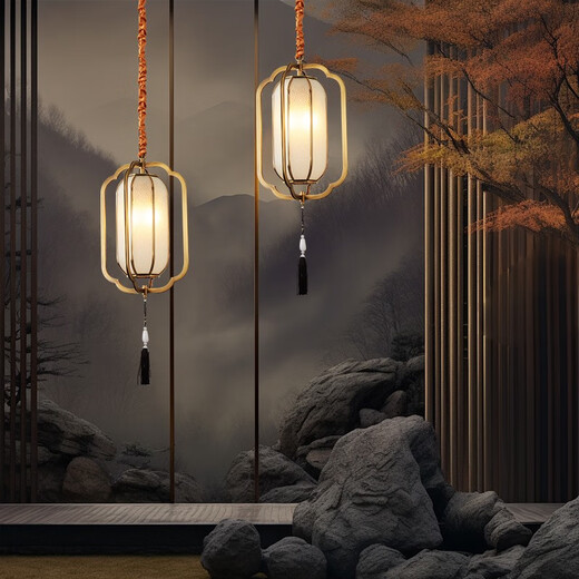 Opp Lighting (OPPLE) All Copper Outdoor Courtyard Chandelier Villa Hallway Corridor Waterproof Lighting Balcony Lighting Pavilion Lighting Sunroom Lighting 695A Model/Diameter 21*High 33cm All Copper + Glass