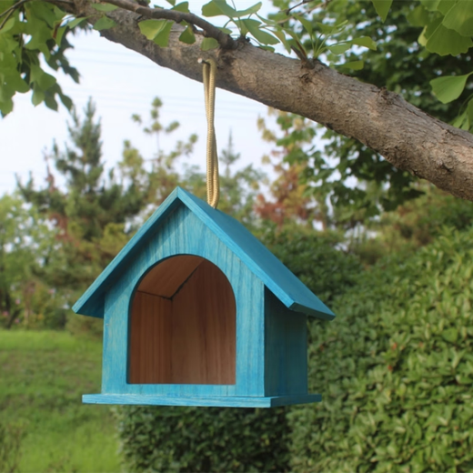 Runhuanian solid wood bird's nest bird's nest decorative bird cage outdoor bird house wooden pearl sparrow bird house peony parrot breeding box large lanyard yellow