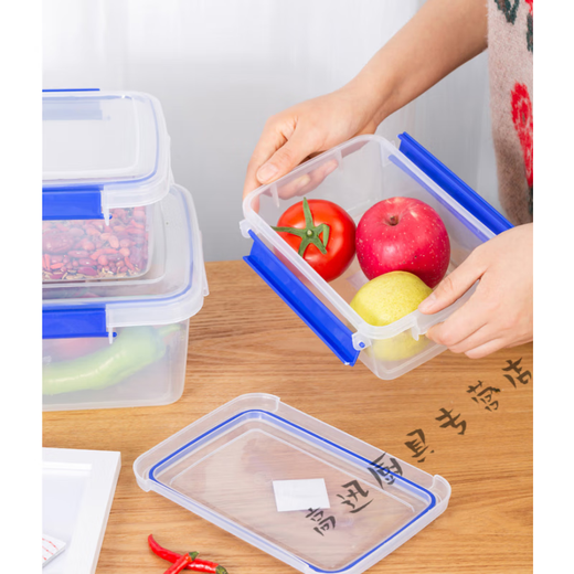 Clcey Boîte en plastique rectangulaire transparente en plastique Grande boîte de maintien frais avec une cuisine de rangement alimentaire congelé au couvercle