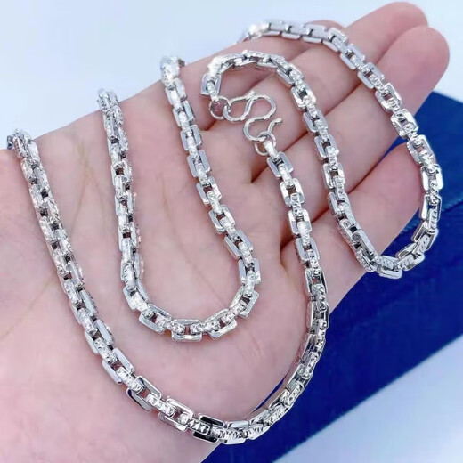 DL 1998 platinum necklace men's platinum square card base PT950 domineering thick boss bag silver chain car flower element platinum gold car flower, card thickness 5.5, 62 cm, 9 L