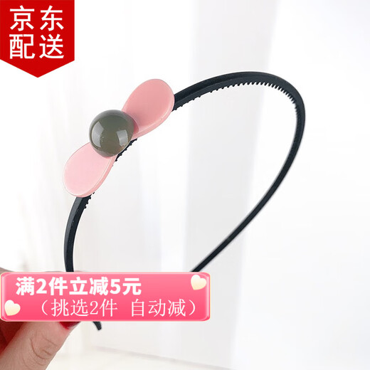 Qingxin children's flower headband girl's cute bow hairpin toothed anti-slip headband little girl student simple headband black headband