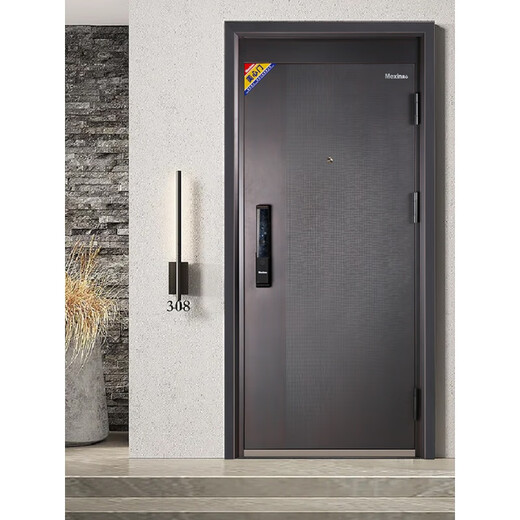 Meixin Klasse A Security Door Level 4 Security Door Haushalt Eingangstür Fingerabdruck Verriegelung Mutter Tür Eingangstür 6198 [960*2050] Mechanische Schloss + Bag Installation