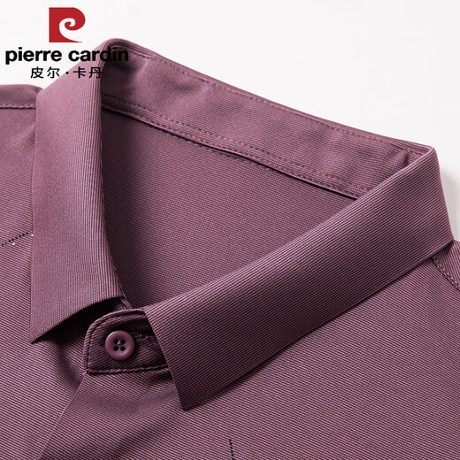 皮尔卡丹（pierre cardin）儿子结婚礼服爸爸装短袖衬衫中年喜公公婚宴装夏装冰丝半袖衬衣男 红色 L 170