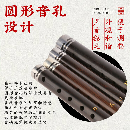 宏艺凤鸣（HongYiFengMing）初学者乌木管子成人民族唢呐乐笛器催泪管送专用哨片 铸锡乌木管子E调+8