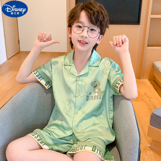 迪士尼儿童睡衣男童夏季薄款短袖冰丝空调服宝宝中大童卡通凉感男孩套装 冰丝短套G6623#美乐KT猫 170 14码【建议身高130-140cm】