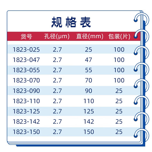 GF/D玻璃纤维滤纸滤膜1823-025/047/070/090/110 电池隔膜 1823-14225片/盒开票