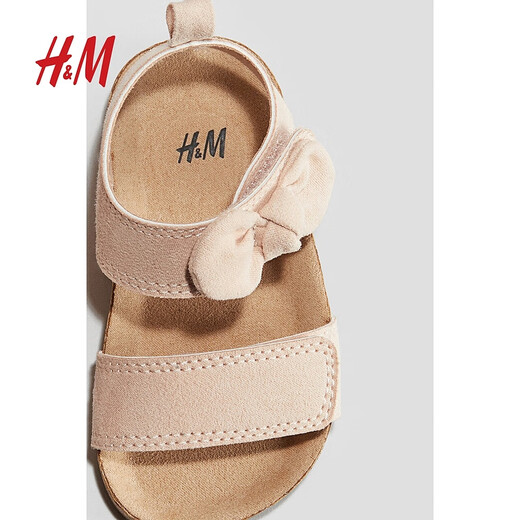 H&M children's baby girl sandals 2025 summer new model 1270781 light gray pink 20 125mm