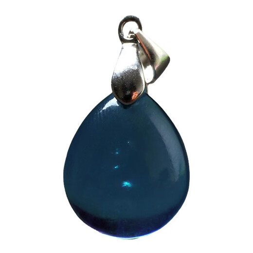 Aquamarine Pendant Natural Blue Crystal Stone Water Drop Egg Noodle 925 See the actual video please contact customer service