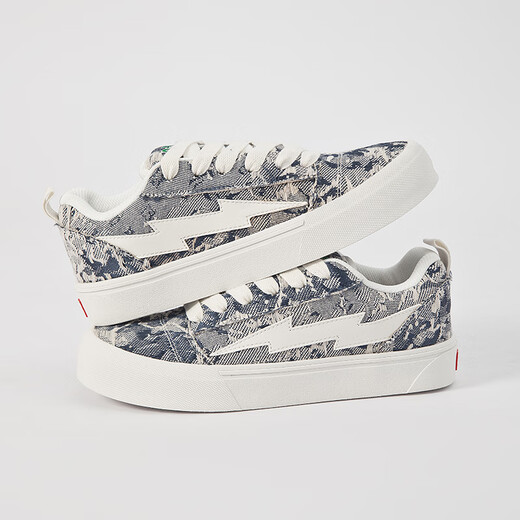 Lightning x Storm Picasso Paintings Créé conjointement par Lightning Men and Women's Shoes Revenge Storm Little Pread Pain Chaussures Saute Couple Skateboard Chaussures LS-699 Starry Sky Blue 42