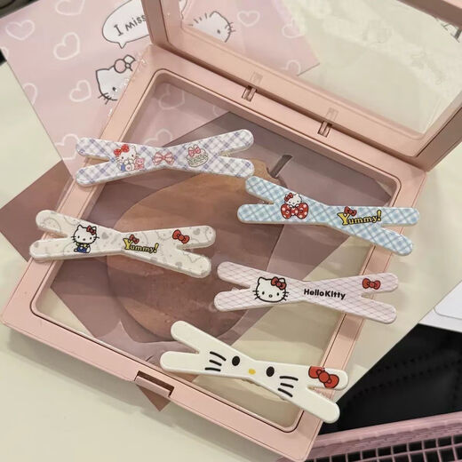 Sweet girly heart KT cat hairpin cute cartoon student bangs clip side clip ins high-looking hairpin hair accessory KT cross hairpin random one