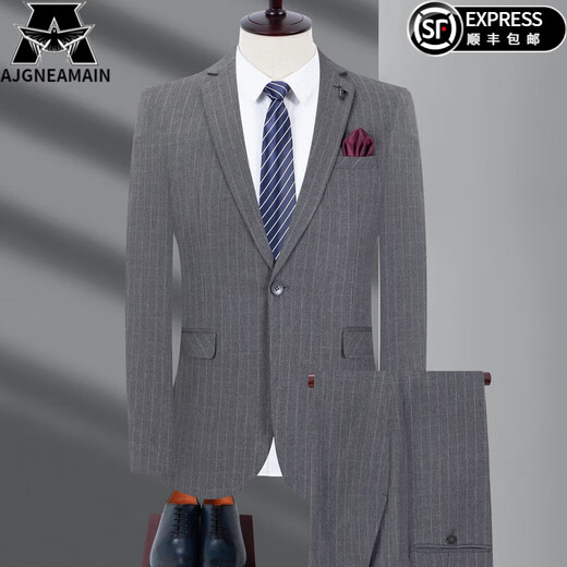 
AJGNEAMAIN Italian light luxury suit men's spring Korean style slim wedding banquet business casual suit jacket SM9901-Black [two buckles without slit] S 165/84A [recommended 100-110Jin [Jin equals 0.5 kg]]