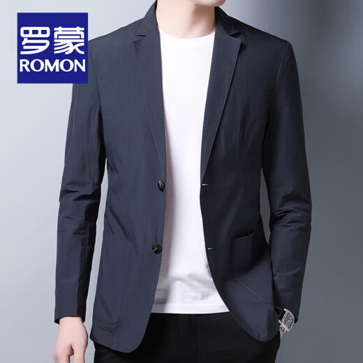 罗蒙（ROMON）超薄西装外套男春夏季透气防晒单西上衣男士外套轻奢休闲小西服男 【春夏款】藏青 L -175/92A(适合125-145斤)