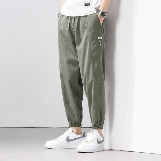 真维斯（Jeanswest）休闲裤男士2025新款夏季时尚宽松束脚哈伦九分裤子男 浅蓝 XL