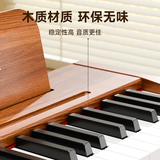 童雀儿童钢琴玩具男女孩电子琴宝宝婴儿早教益智玩具六一周岁生日礼物 37键白色【送琴键贴+乐谱+电池】 1-3-6岁木质小钢琴2岁电钢琴礼物