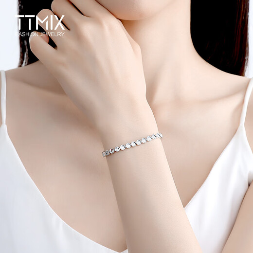TTMIX shiny honeycomb platinum bracelet for women pt950 platinum hand ornament butterfly tail chain birthday gift 11.7-11.9g