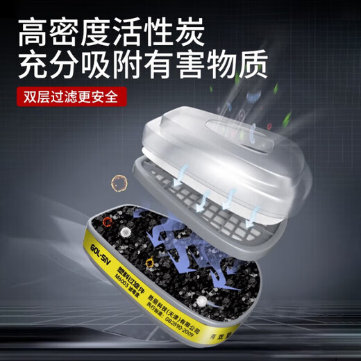 Shengli M6200 Gasmaskenmaske, anti-organischer Dampf/Wasserstoffsulfid/Schwefeldioxid, chemische Dekorationsspray-Farbe M6003 mit 22 Filterbaumwäsche
