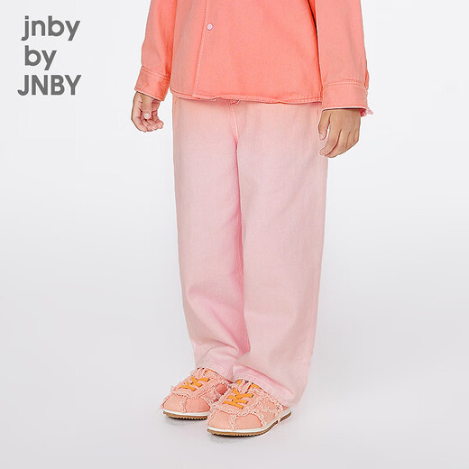 jnby by JNBY新款江南布衣童装宽松直筒裤牛仔长裤25春男女童1P1E10550 679/荧光粉 120cm