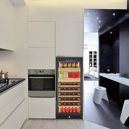 Curtis 25 new seamless fully embedded compressor red wine cabinet constant temperature wine cabinet embedded hidden wine tea refrigerator home special ultra-thin wine cabinet 1.25 meters high fully embedded one air-cooled red wine tea 1250 high