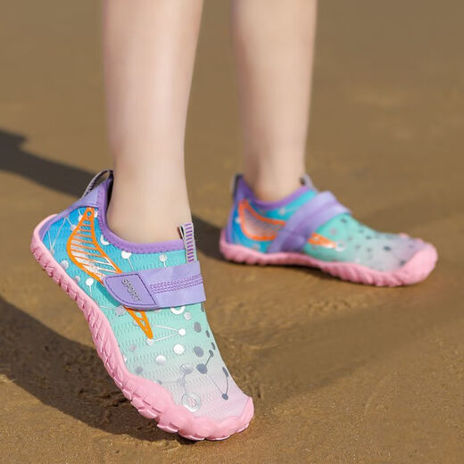 Jiaojing children's beach shoes, special reef shoes for sea and sand prevention, high-speed interference, water tracing, outdoor rope skipping, rock climbing, non-slip socks, H-2 purple 33