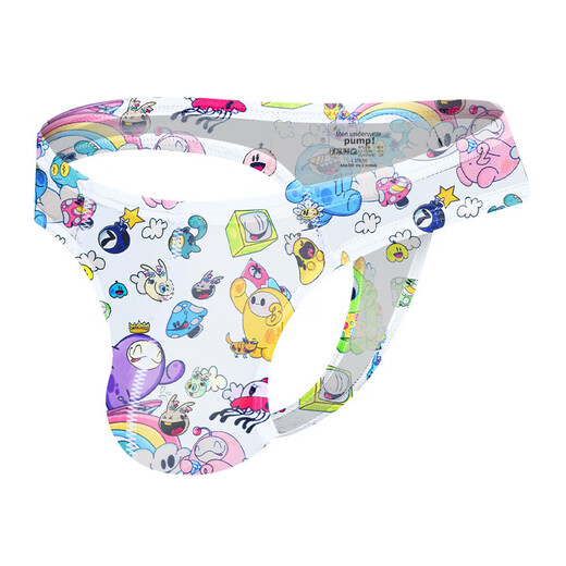 Sexy underwear new cartoon sexy men's thong bikini cute buttocks single butt sexy M pink