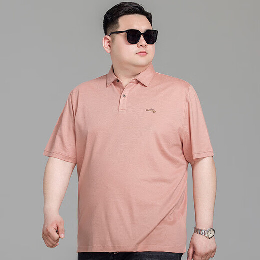 Large size short-sleeved polo shirt men's summer business casual plus fat enlarged loose versatile simple lapel T-shirt trendy-L07 black 5XL -Weight 190-210Jin Jin is equal to 0.5 kg