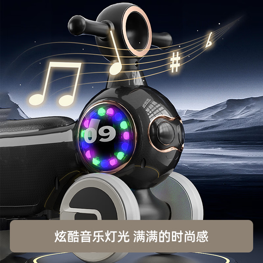 
Yuezhan Kyoto Children's Balance Car Aged 1 to 6 years old can take a baby slide car push rod slide car music lighting car toy car space silver [full body paint] telescopic push handle