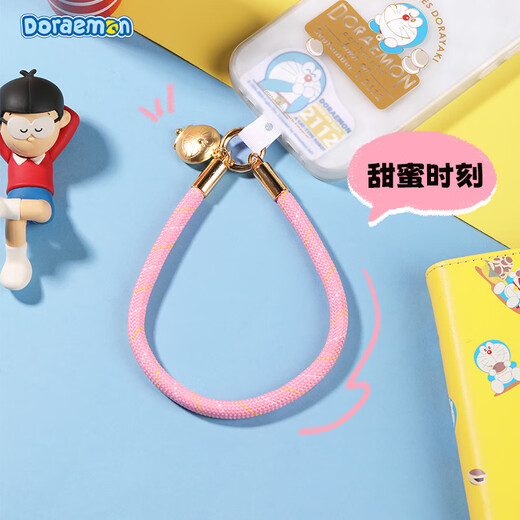 ROCK Doraemon mobile phone lanyard wrist style short braided anti-theft and anti-lost artifact anti-fall portable durable high-end cute cartoon men and women wrist rope classic half face