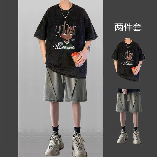 Shuying (Shuying) Американский ретро-ретро-футболка для футболки с коротки