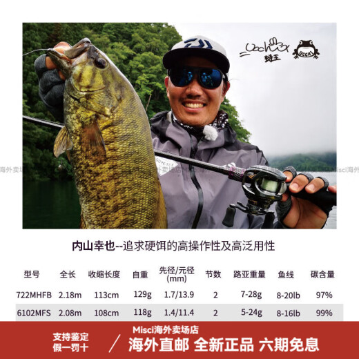 达亿瓦（DAIWA）新款达亿瓦ZILLION子龙远投路亚竿2节远投碳素路亚竞技单鱼竿 2.03m 马成-682LXS--直柄