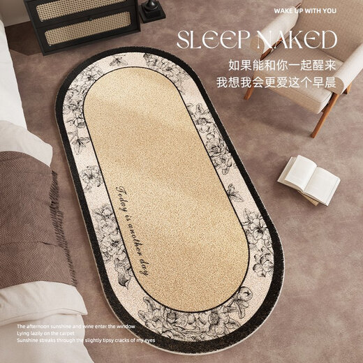 地毯卧室床边毯免洗可擦法式房间沙发茶几毯家用隔音地垫加厚防滑 晴鸢-14116 120x240cm