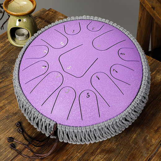 
hluru Luru Ethereal Drum 12 inch 13 tone hollow drum children students beginner adult professional percussion instrument gift [triangle style] 12 inch 13 tone stone green + stand + big gift bag